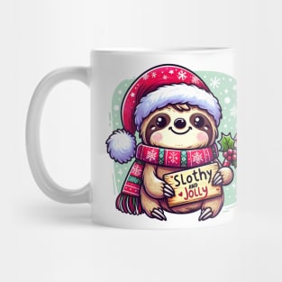 Slothy and Jolly - Cute Christmas sloth Mug